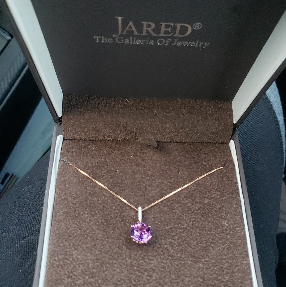 Amethyst Diamond Necklace